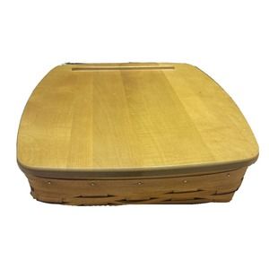 Vintage Longaberger 2002 Basket Tapered Paper Tray Medium Bin Lid Signed Display